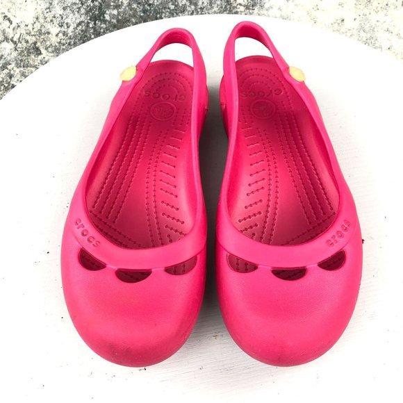 Crocs Women's Size 8 Jayna Pink Closed Toe Cutout Slingback Casual Flats - Picture 3 of 12